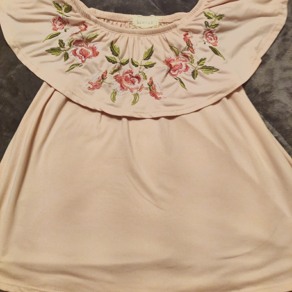 btween girls, off shoulder, embroidered blouse